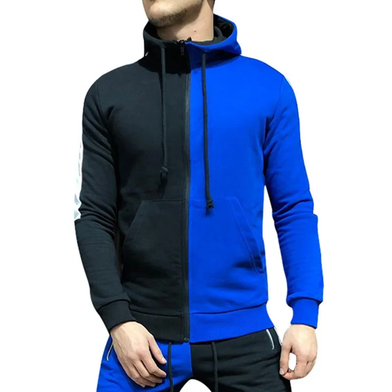 hoodies 3 Laamei, брендовые новые мужские комплекты, модная Осенняя Лоскутная куртка, спортивный костюм, толстовки+ спортивные штаны, 2 шт., наборы, тонкий спортивный костюм, одежда - Цвет: hoodies 3