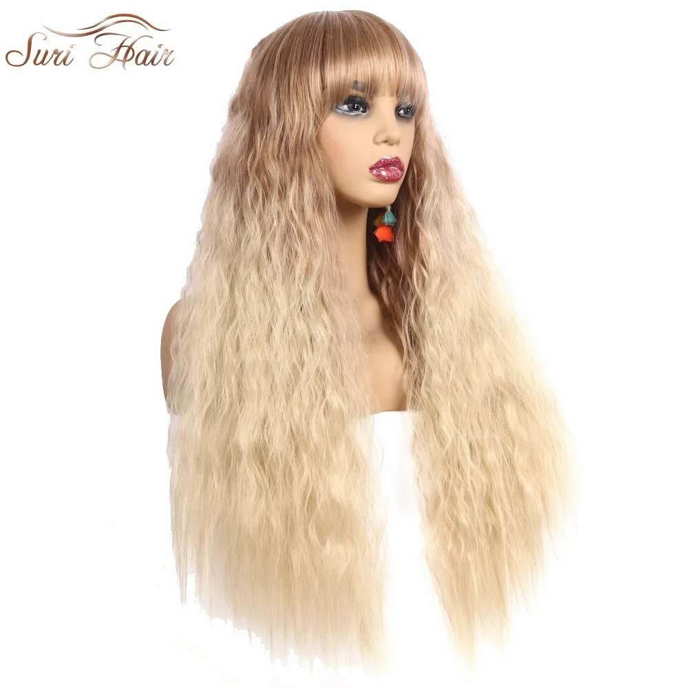 Парики Suri Hair 30 дюймов длинные блонд микс с синтетическими термостойкими