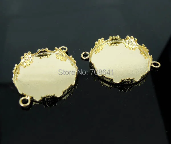 Пустые аксессуары для браслетов с 2 петлями коннекторы основы камеи кабошоны
