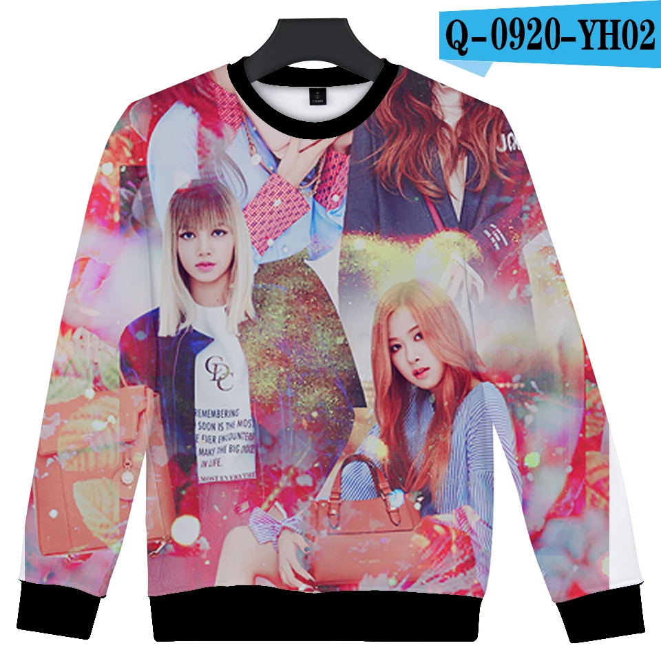 LUCKYFRIDAYF 3D BlackPink монолитным Толстовка Для женщин Для мужчин длинные рукава уличной Корея черный, розовый Autmn Костюмы - Цвет: G