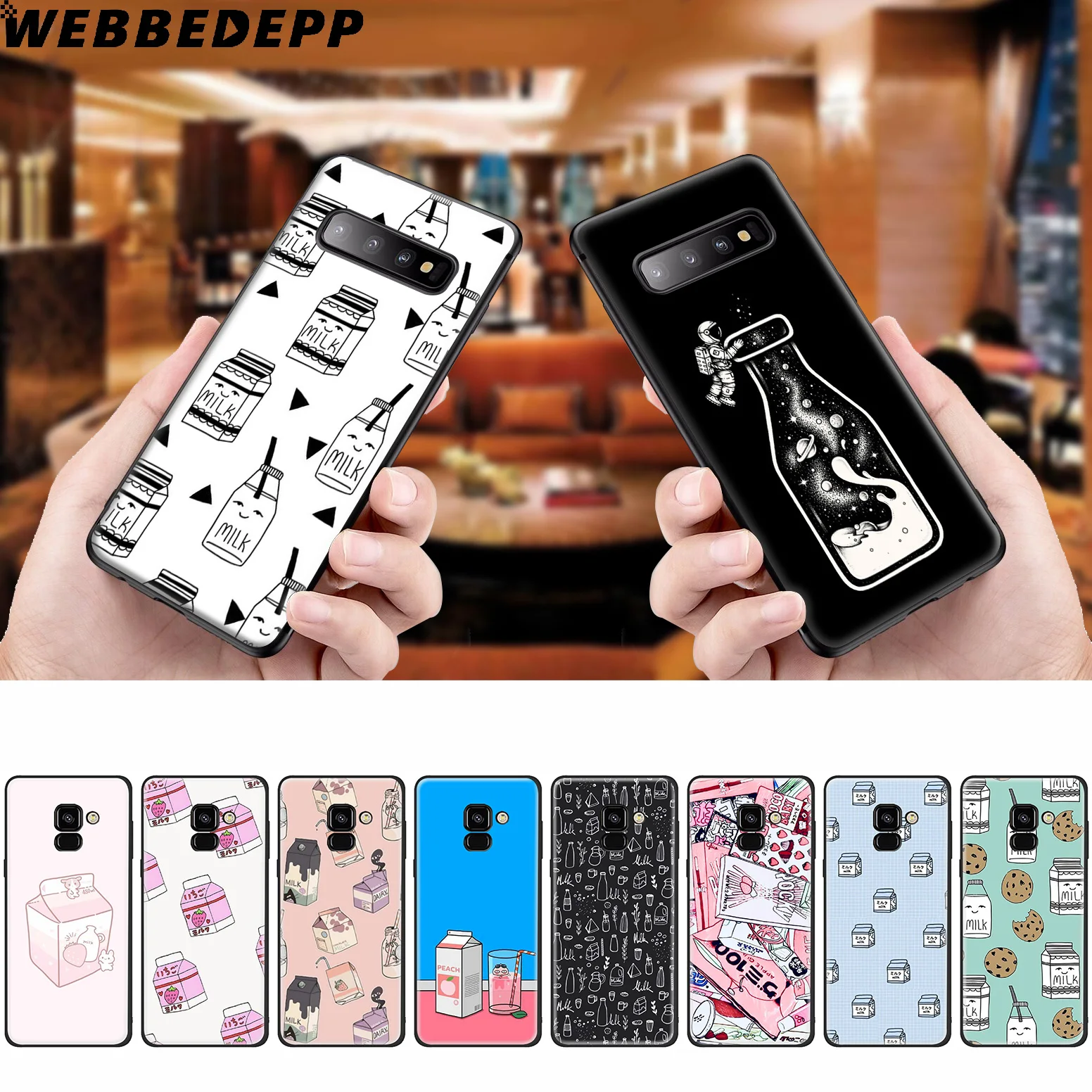 Милый розовый Силиконовый чехол WEBBEDEPP Milk для Samsung Galaxy A3 A5 A6 A7 A8 A9 A10 A20 A30 A40 A50 A70 M10 M20