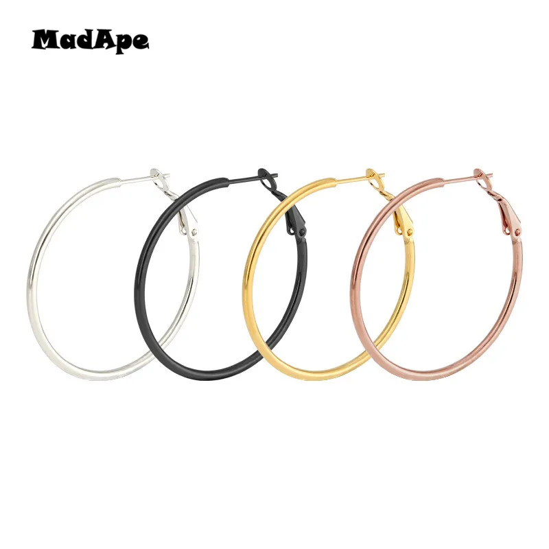 Классические модные элегантные большие серьги-кольца MadApe женские