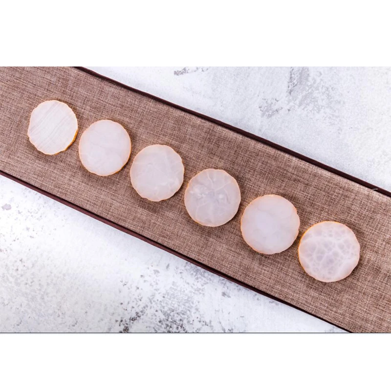 

Pink 0nyx Agate Coaster Gold Inlay Edge Stone Coaster Cup Mats Pads Jewelry Show Pad Wine Cup Mat