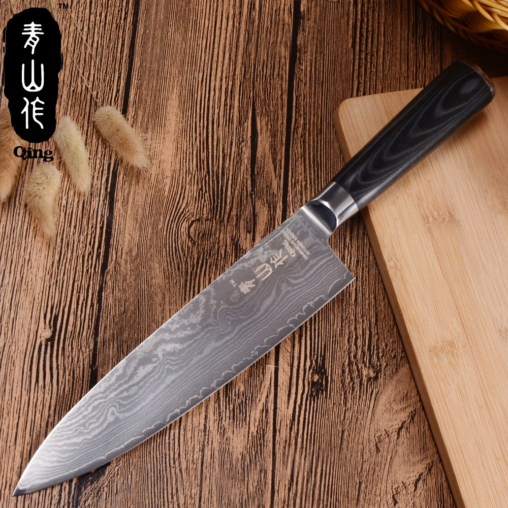QING VG10 ножи из дамасской стали наборы высокого качества кухонные инструменты 5