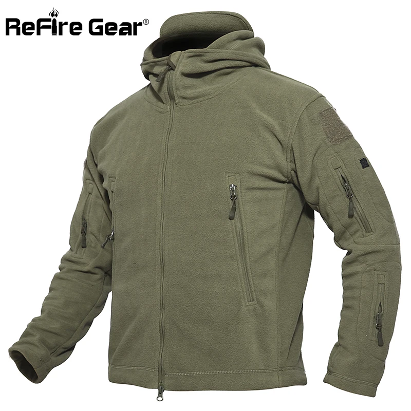 

Куртка ReFire Gear Мужская Флисовая, теплая армейская тактическая теплая верхняя одежда в стиле милитари, с несколькими карманами, на осень/зиму