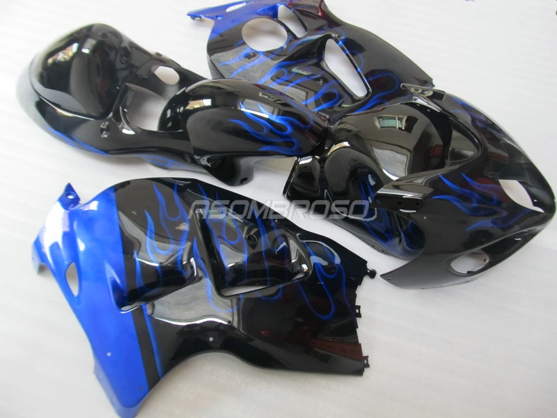 Мотоцикл горячая Распродажа обтекатель набор для Suzuki 1996-2007 GSXR1300 96-07 Синий Пламя