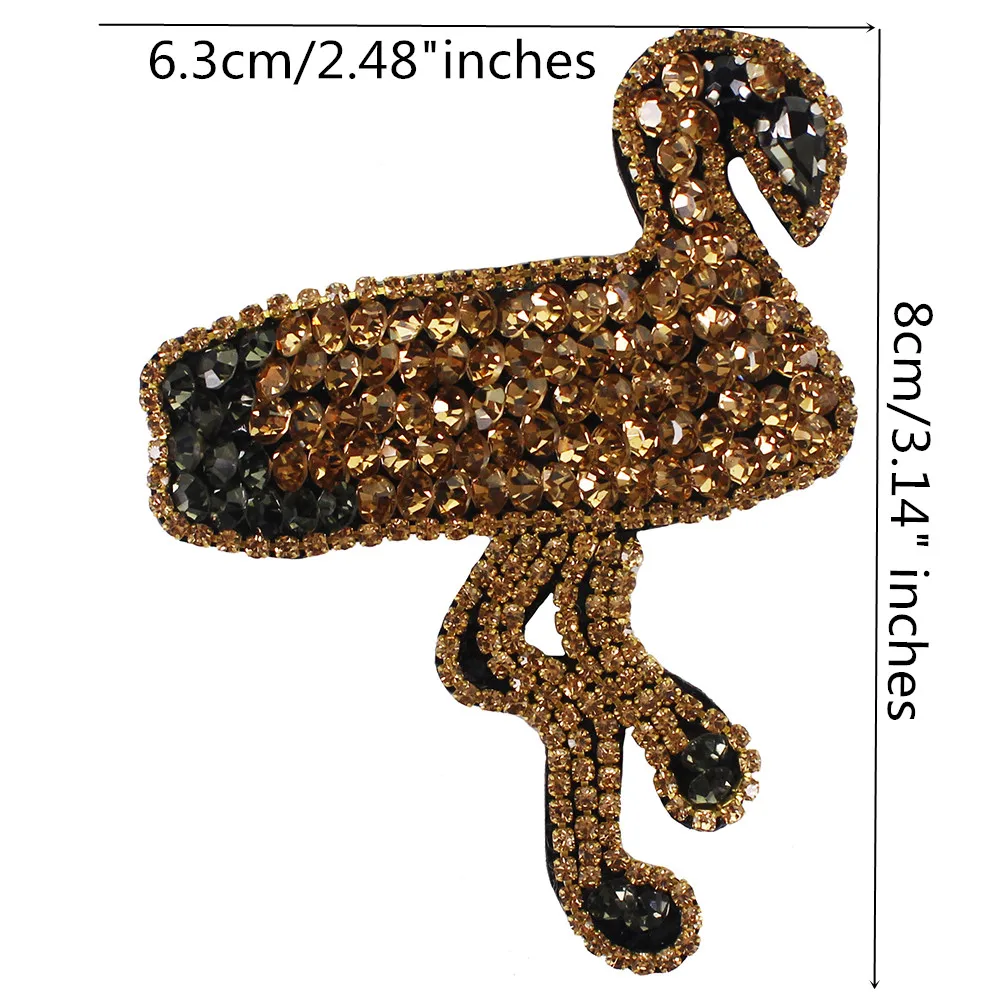 Модные Фламинго птицы патчи Стразы бисером кристалл аппликация пришить на DIY