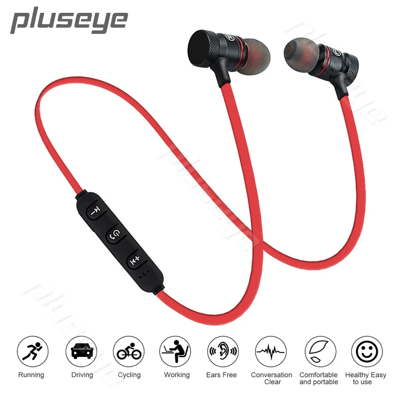 Pluseye Магнитная гарнитура Bluetooth Беспроводной стерео наушники спортивные с