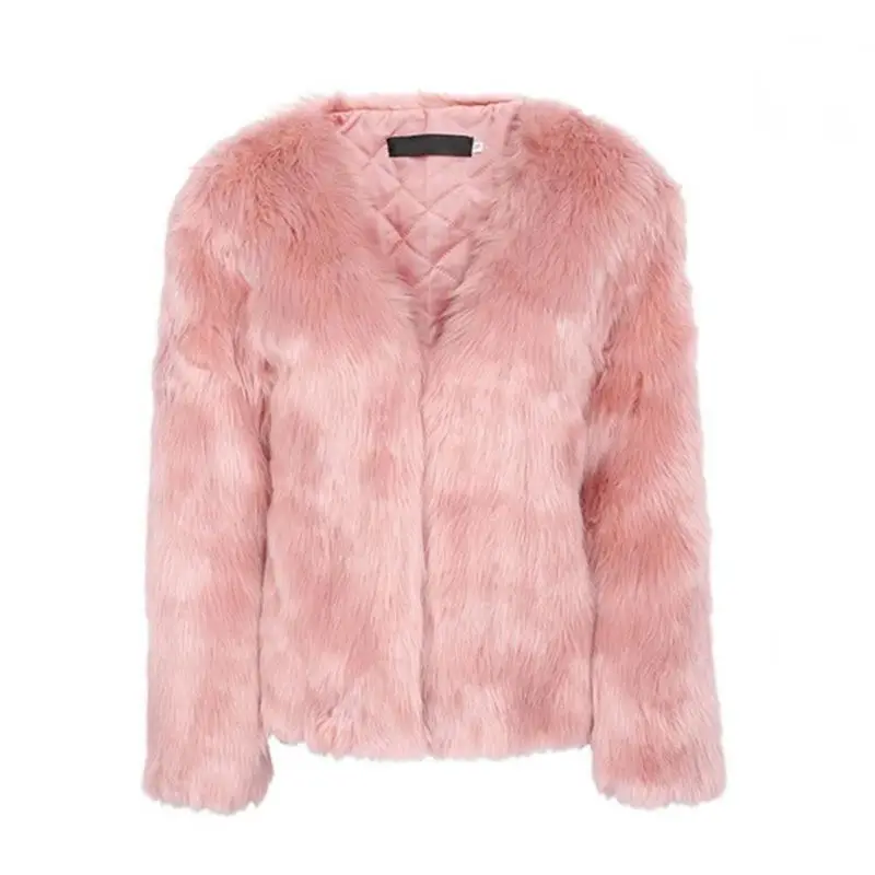 

Winter Women Long Sleeve Overcoat Overwear Fur Coat Of Faux Fur Jacket Ladies Short Jacket Fluffy