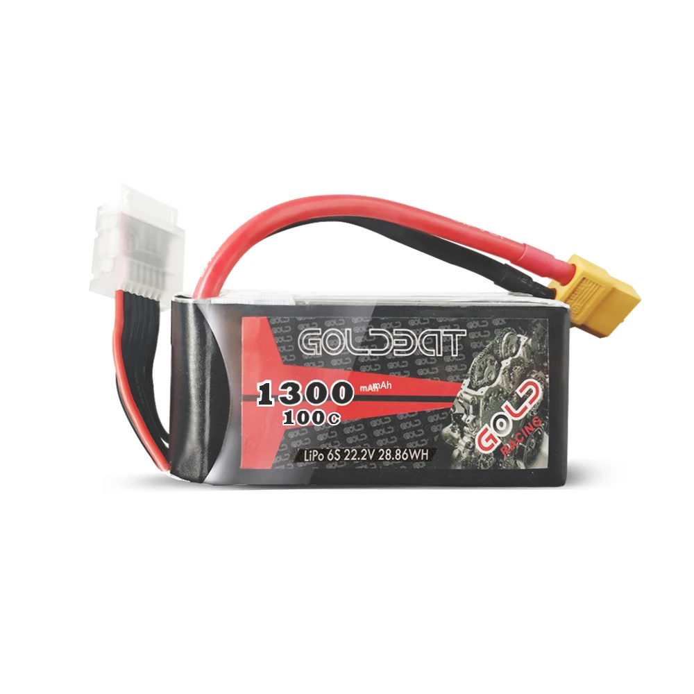 2 шт. GOLDBAT 1300mAh 6S lipo батарея для Дронов fpv батарея 22,2 V Lipo 100C упаковка с разъемом XT60 для гоночных дронов FPV rc автомобилей