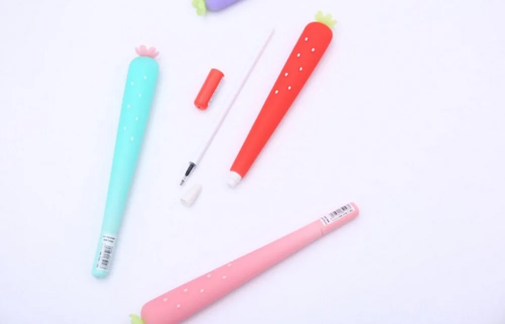 Корейская Клубничная Силиконовая ручка с гелевыми чернилами мультяшная Женская