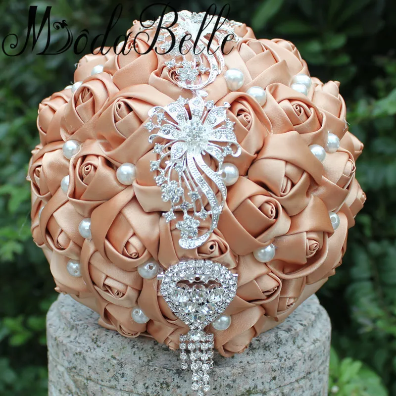 Свадебные букеты Modabelle искусственные бриллиантовые Синие с хрустальным жемчугом