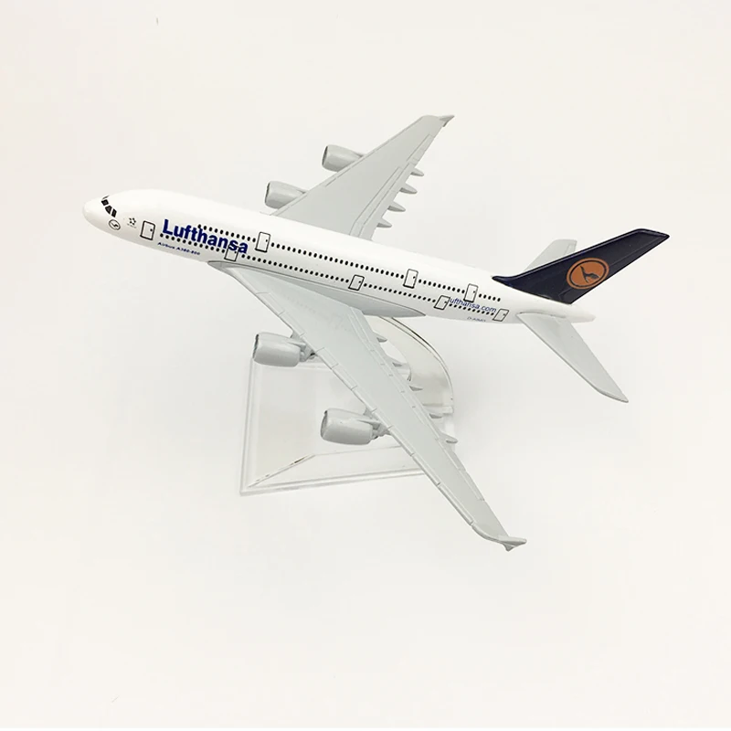 Lufthansa модель аэроплана Аэробус A380 самолет 16 см с металлическими заклепками; туфли-лодочки сплава литья под давлением 1:400 игрушечные модели самолетов Коллекционные сувениры