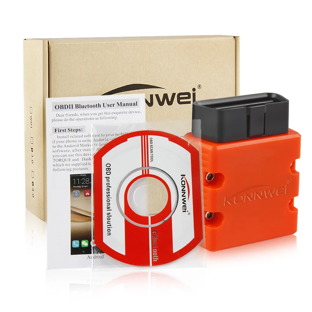 Konnwei KW902 OBD 2 ELM327 V1.5 pic18f25k80 OBD2 Bluetooth адаптер сканер ELM 327 Диагностический инструмент