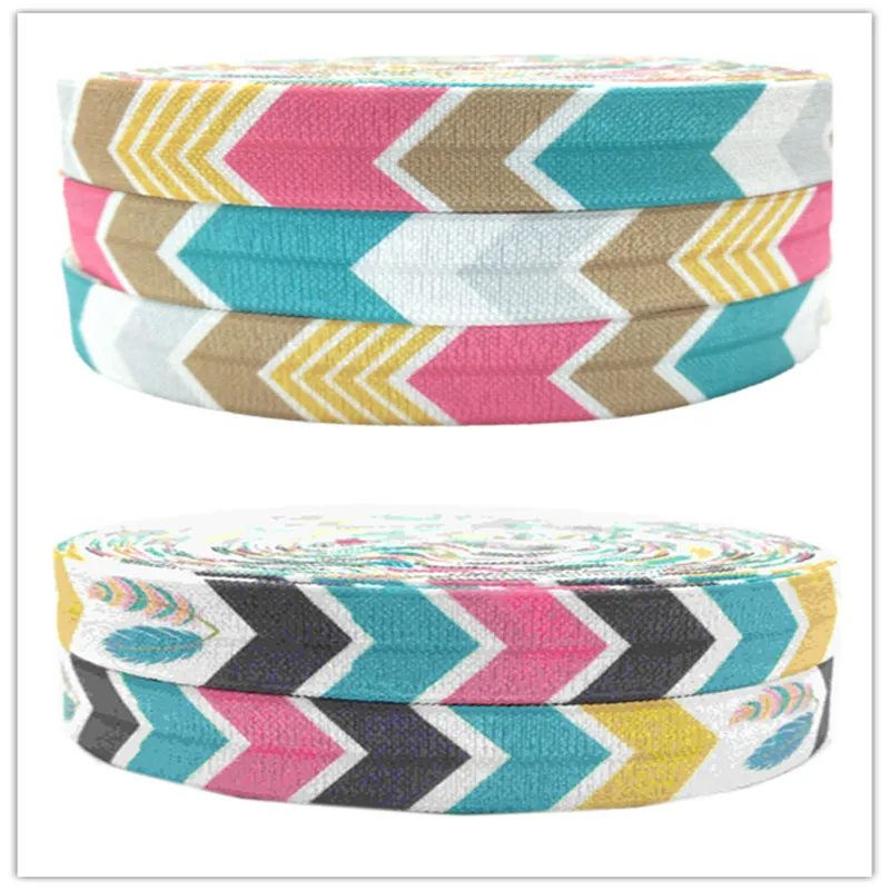 

50Y 5/8 "высокое качество враг шевронные принты на голову эластичная повязка для головы с оптовая продажа для волос поставки резинки для волос аксессуары для волос DIY повязка на голову