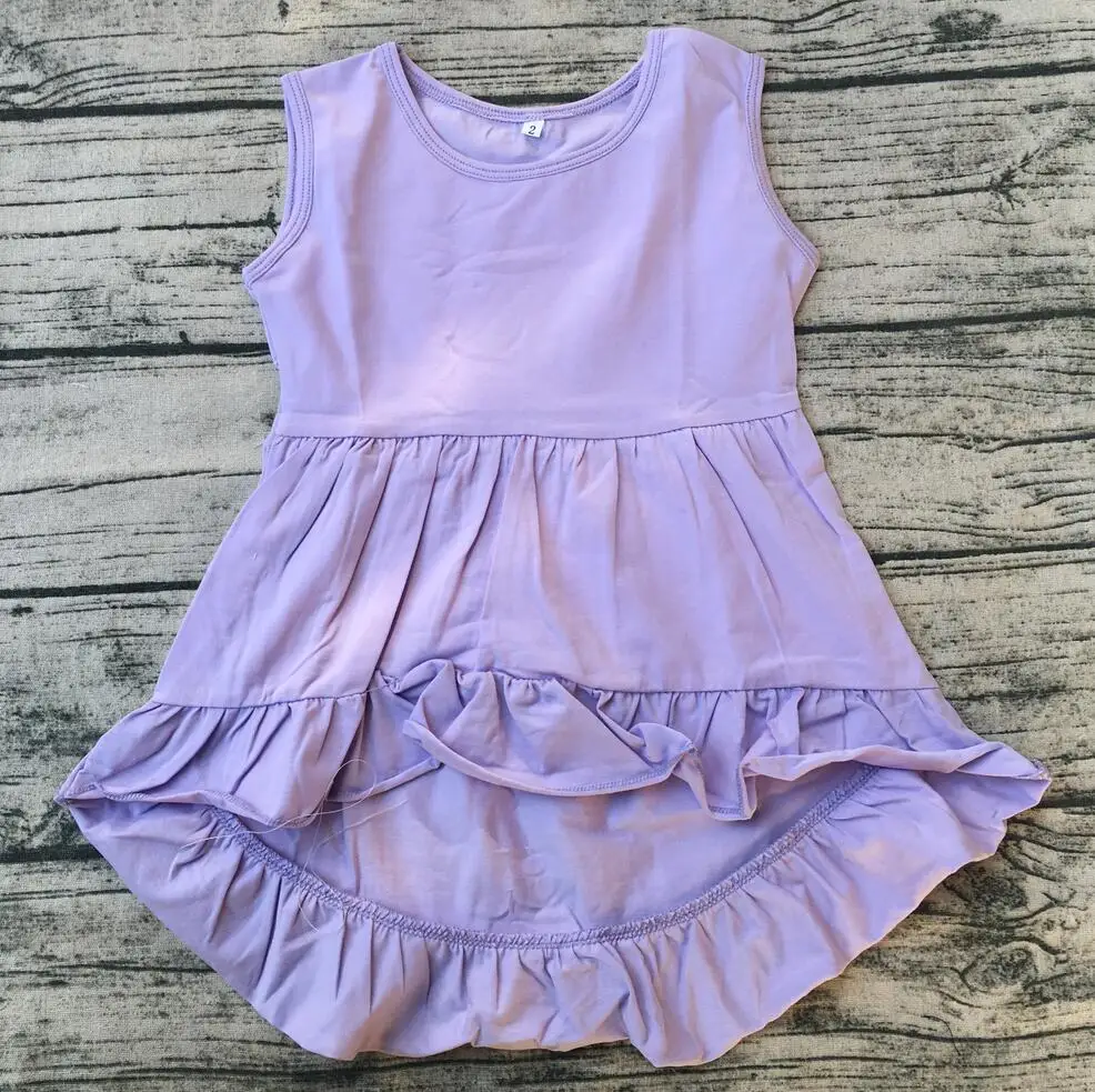 Latest Baby Unique Design Soft Cotton Fabric Front Short Back Long Tunic Children Ruffle Dress Wholesale Girl Fashion Dress. | Детская