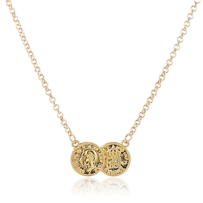 Винтажное богемное длинное ожерелье в стиле бохо с большими монетами массивное