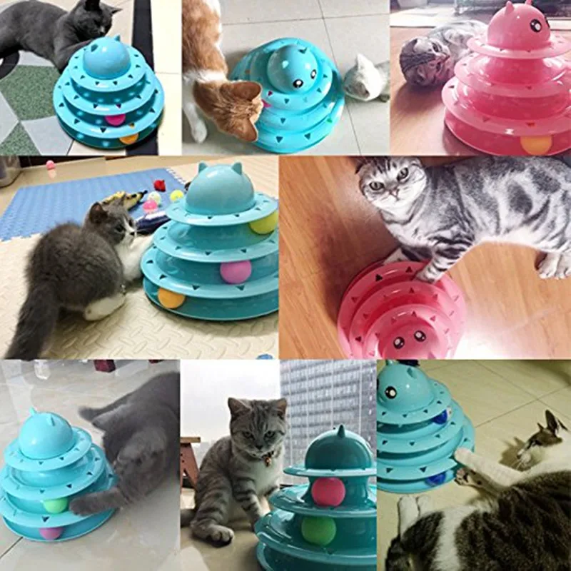 Pet cat интерактивная игрушка трехэтажная башня трек диск кошка интеллектуальное