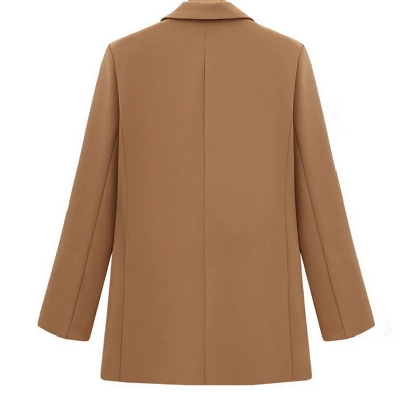 Офисный Женский блейзер с длинным рукавом и отложным воротником женский костюм