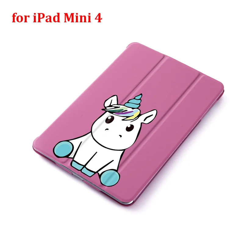 for mini 4 Мультяшный чехол с единорогом для iPad Mini 1 2 3 4 5 чехол для планшета для iPad Mini 5 7,9 дюймов из искусственной кожи - Color: for mini 4