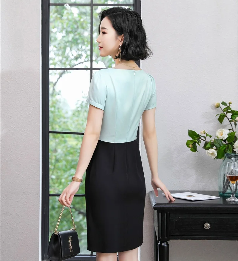 Модные стройные бедра летние платья с коротким рукавом 2019 новые стили женские