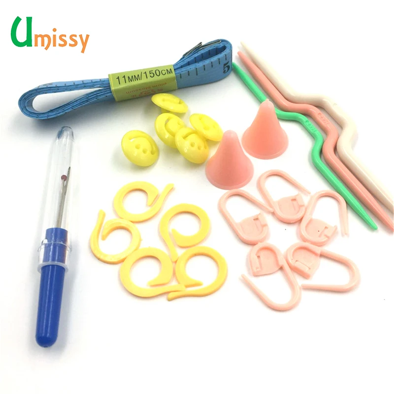 Разноцветный подтяжки для простыней правитель Вязание Иглы Набор крючком свитер