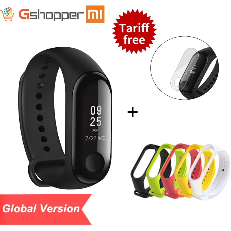 Глобальная версия оригинальный Xiao mi Band 3 монитор сердечного ритма 0 78 ''фитнес