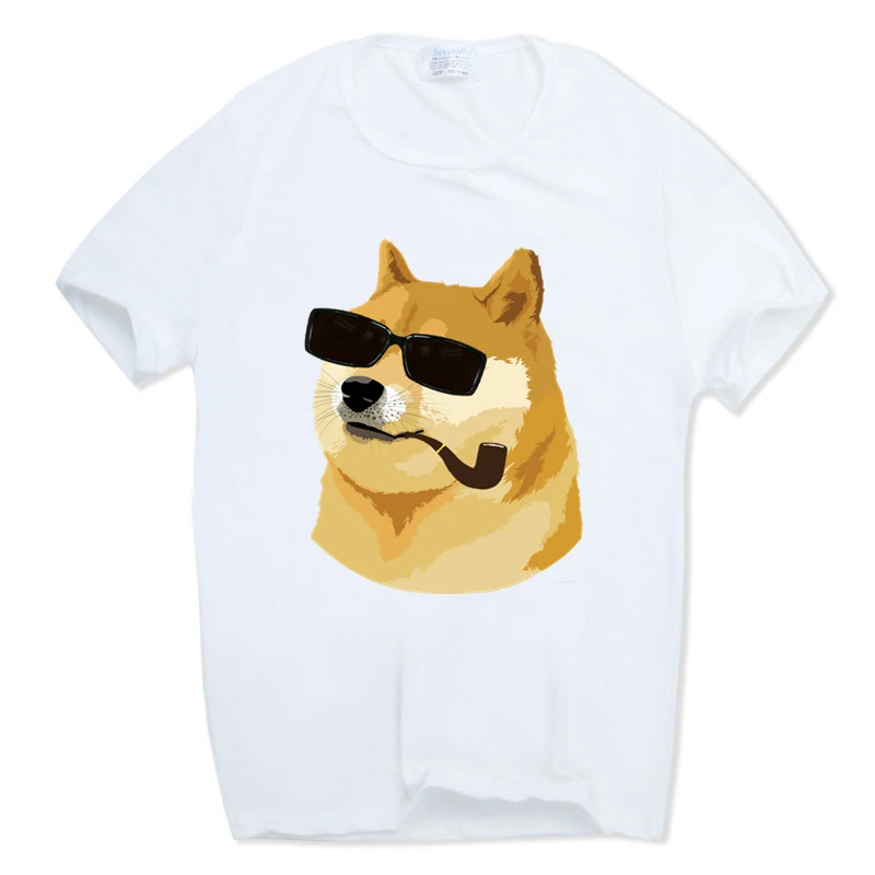 Мужская и женская футболка с принтом Doge Deus God dogshibaba Inu белая коротким рукавом