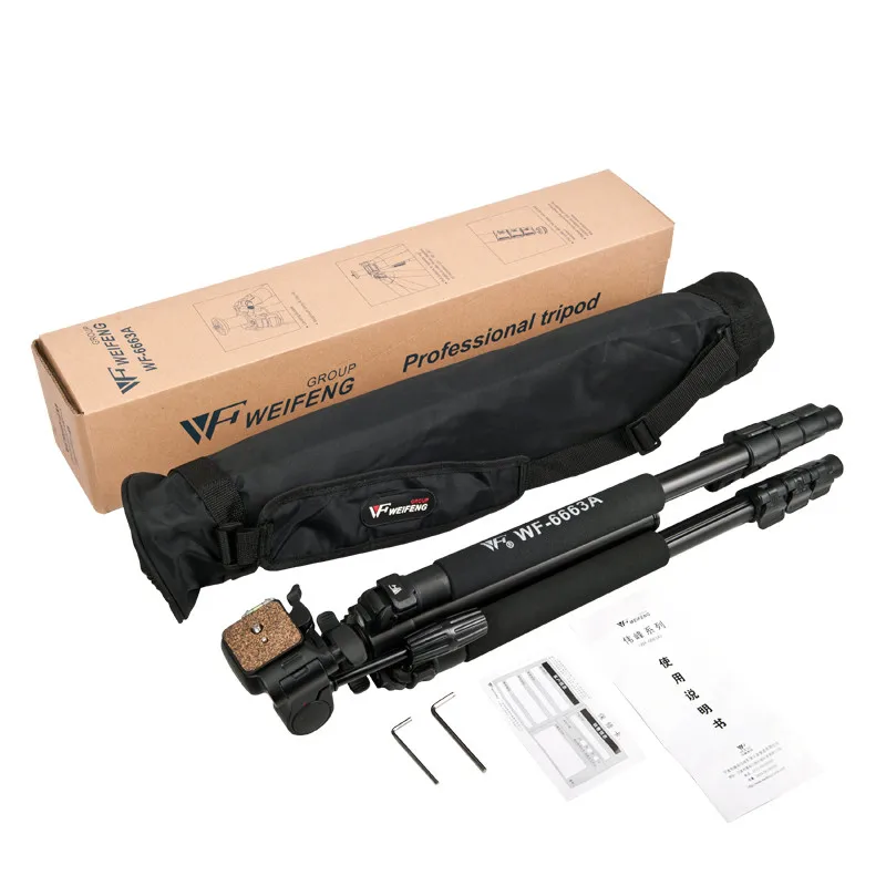 Триподы Weifeng WF6663A Трипод из трех магниевых сплавов профессиональный портативный