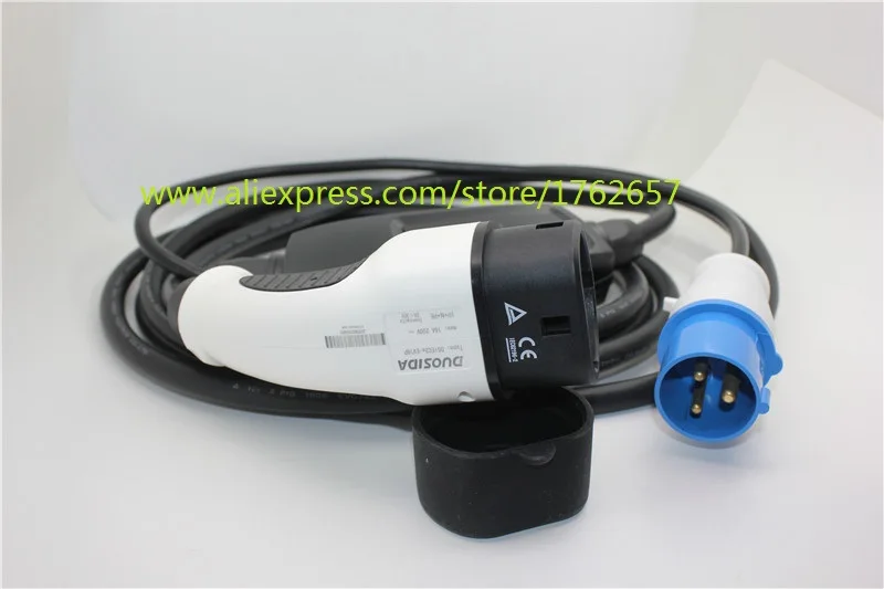 EVSE 16A синий CEE портативный зарядный разъем для автомобиля типа 2 DUOSIDA Dostar 5 м с