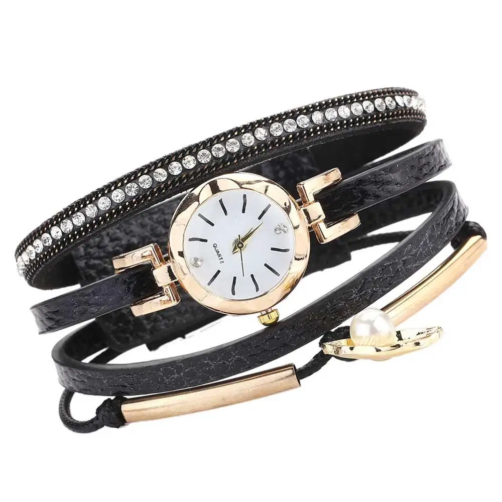Перламутровые наручные часы из искусственной кожи для отдыха женские браслеты