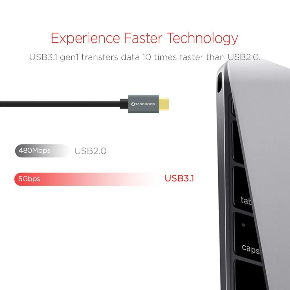 TANGGOOD USB C к USB Женский адаптер OTG USB кабель 3,1 3,0 5 Гбит/с скорость передачи данных для Macbook Pro Xiaomi Mi6 Mix 2 Nexus 15 см