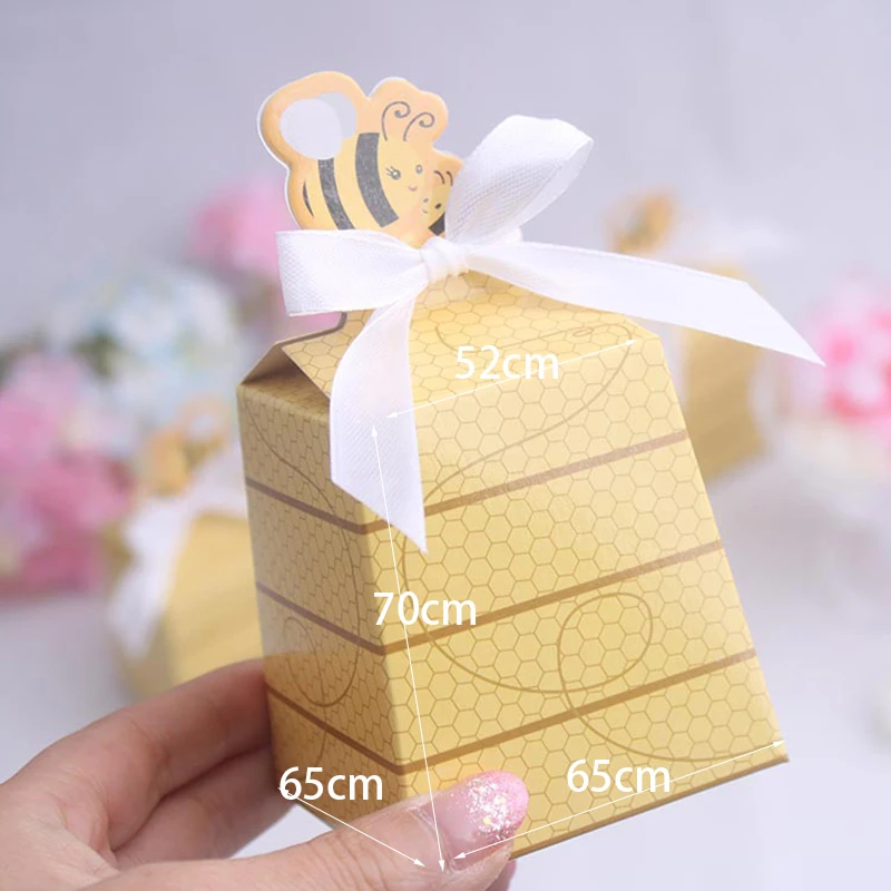 20 шт. детский душ поставщик пчелы соты желтая бумага Милая коробка конфет с