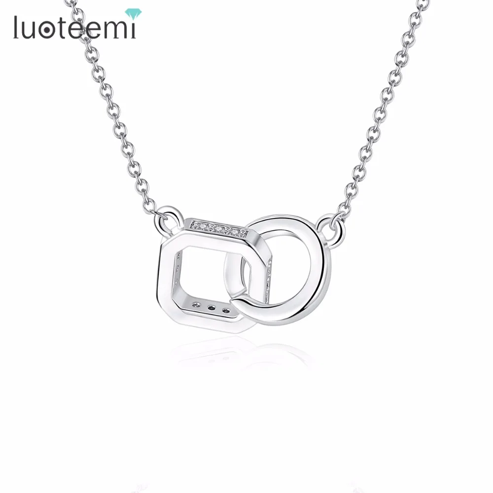 Недорогое Новое поступление LUOTEEMI элегантное модное колье с полыми кругами витое