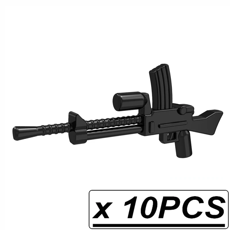 10 шт./лот WW2 пушки военное оружие винтовка машина Submachine SMG SWAT MOC части строительные блоки кирпичи игрушки для детей - Цвет: 10pcs PJ0058