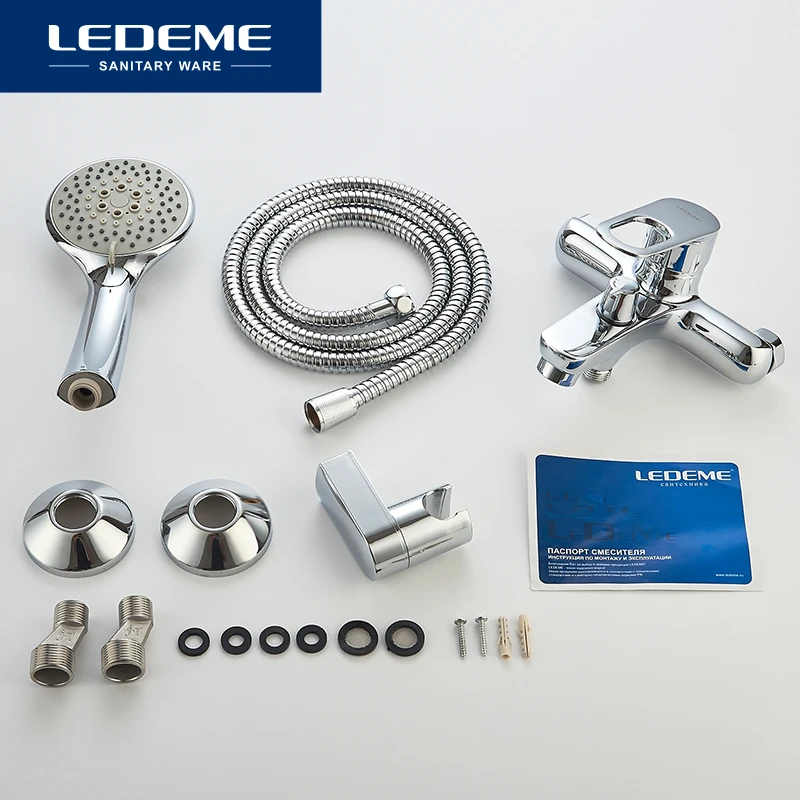 LEDEME Смеситель для ванны с коротким изливом. латунь Цвет: хром L3249|faucet chrome|faucet
