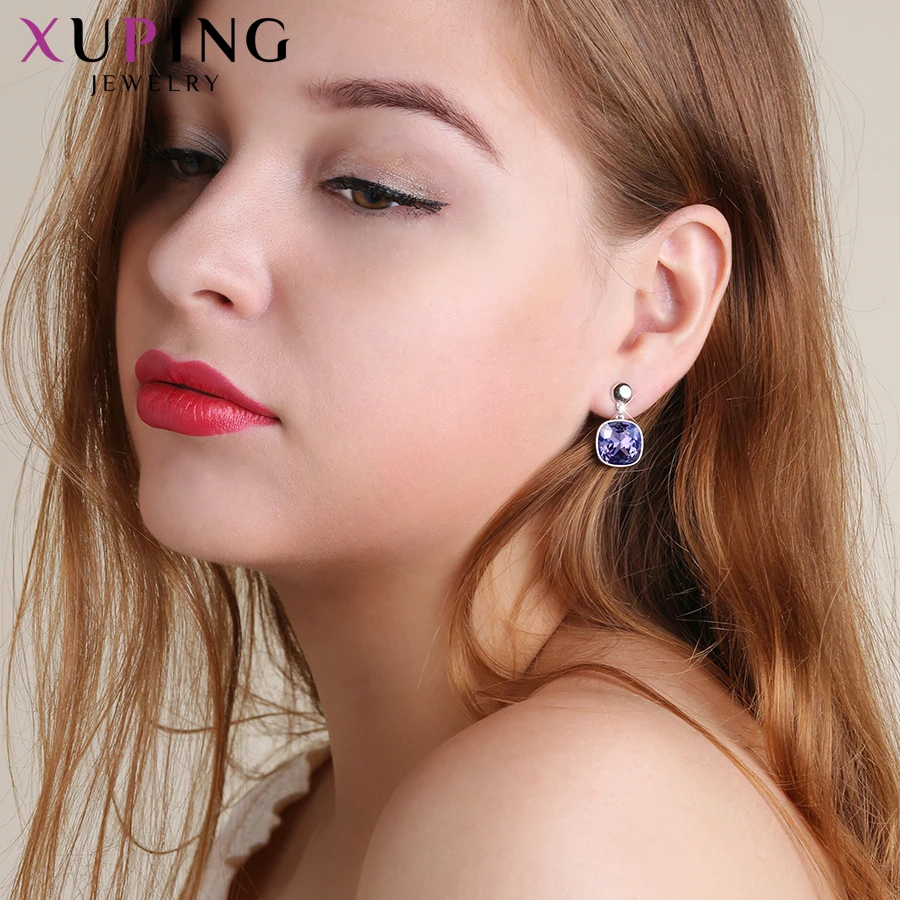 Xuping квадратные серьги кристаллами от Swarovski Роскошные винтажные стильные ювелирные изделия для женщин девушек подарки ко дню Святого Валентина M94-20493