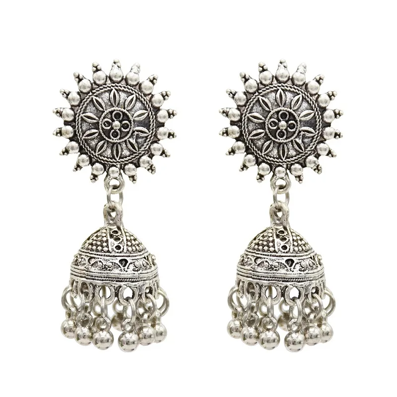 4933a Gypsy Boho Племенной кисточкой Воротник Биб массивное ожерелье-Чокер ожерелья массивные серьги наборы для Для женщин Индия афганских Турции ювелирные изделия из египта - Окраска металла: 4933a