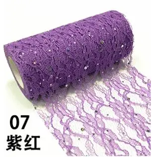 07 purple red Кружевной блеск блесток Тюль рулоны 15 см 10 ярдов блестки свадебные декорации ткань Блестящий тюль DIY ремесло день рождения поставки - Цвет: 07 purple red