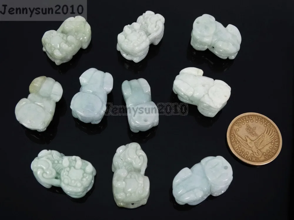 Lucky PiXiu Beast натуральный нефрит Ja de камни резной Шарм ожерелье из бисера 10 ⑤