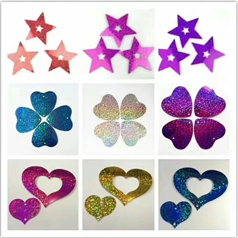100pcs Bling Shiny Paperboard Multicolor Stars Balloons Pendant And Ribbon Wedding Marriage Balloon Decoration Party Supplie | Дом и сад