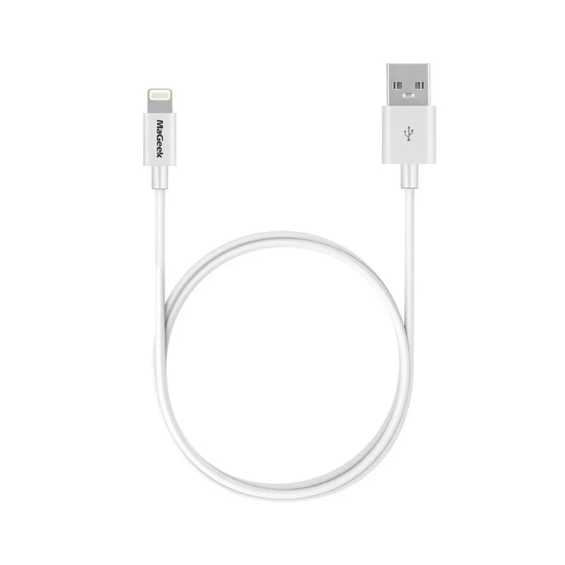 White MaGeek 1,0 m/3.3ft кабели для мобильных телефонов MFi Lightning-USB кабель для iPhone 6 6s 5S iPad 4 mini Air 2 iOS 8 9 10 - Цвет: White