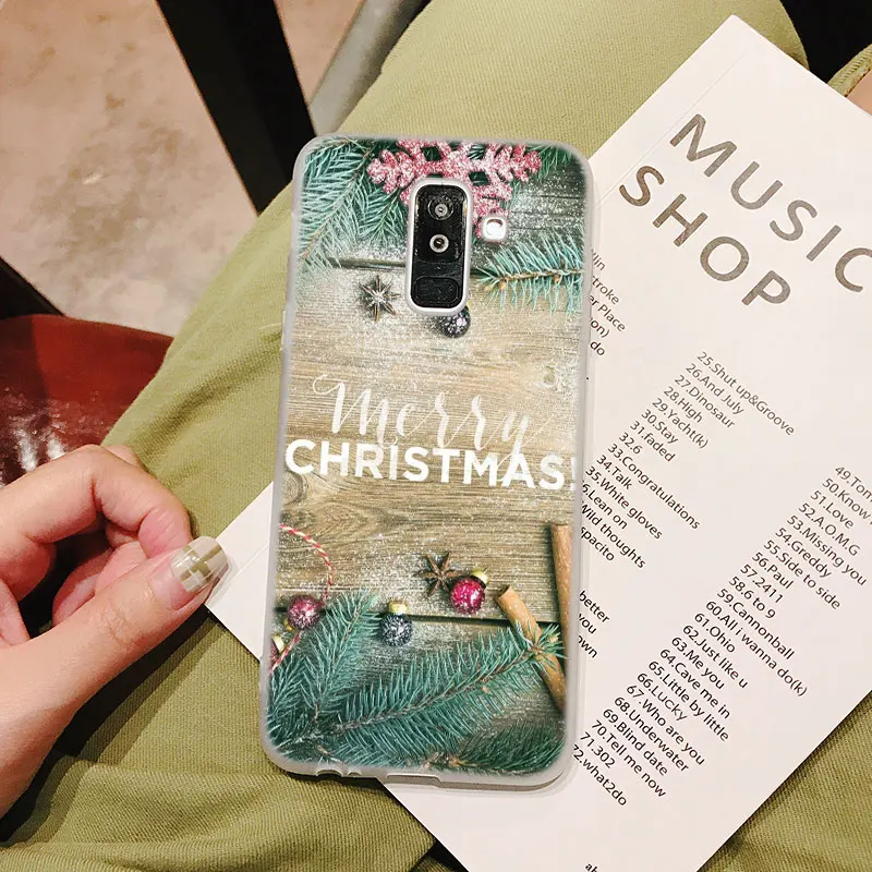 Силиконовый чехол для телефона новогодние подарки Рождество Samsung Galaxy A8S A6S A9 A8 Star A7