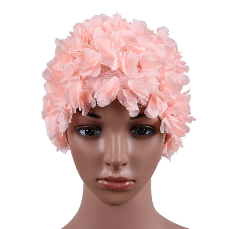 Женские объемные цветочные лепестки цветные цветы дизайн банные женские кепки