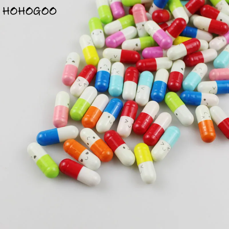 HOHOGOO 50 шт./компл. любовь капсула для письма пластик + бумага Kawaii смайлик пустой