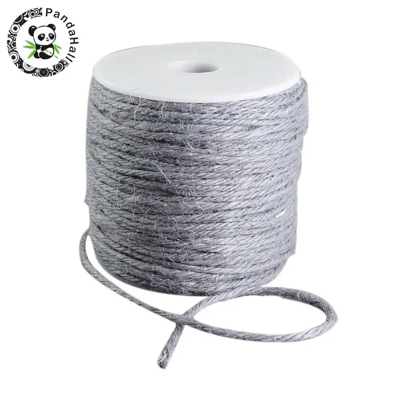 

Colored Hemp Cord, for Jewelry Making, LightGrey, 2mm; 100m/roll