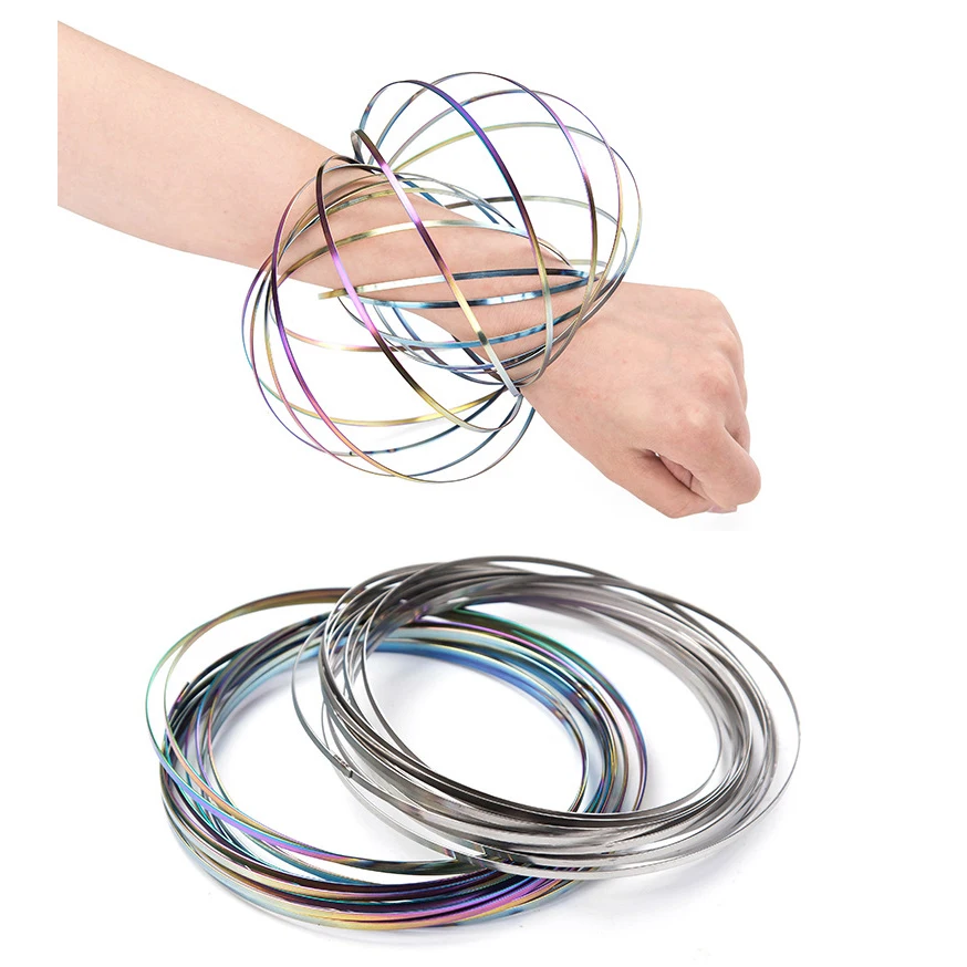 3D потока кольцо кинетическая Пружинные игрушки Spinner Металлический против