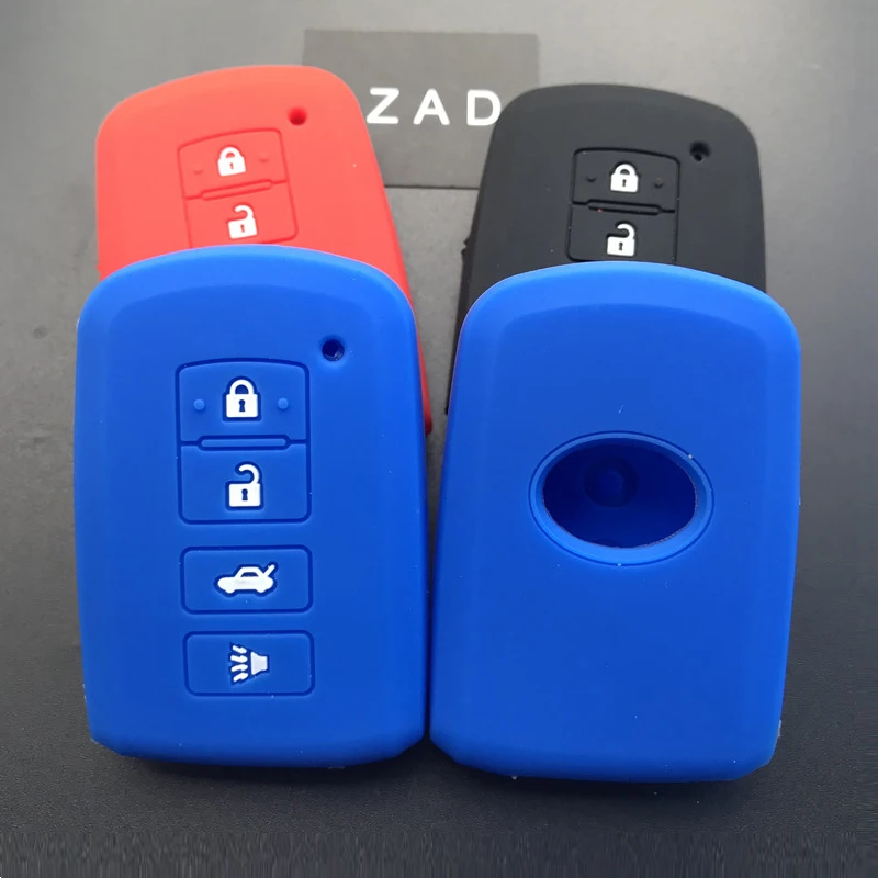 ZAD силиконовый чехол для автомобильного ключа FOB Toyota Camry RAV4 4 кнопки Smart Remote Car Key Jacket
