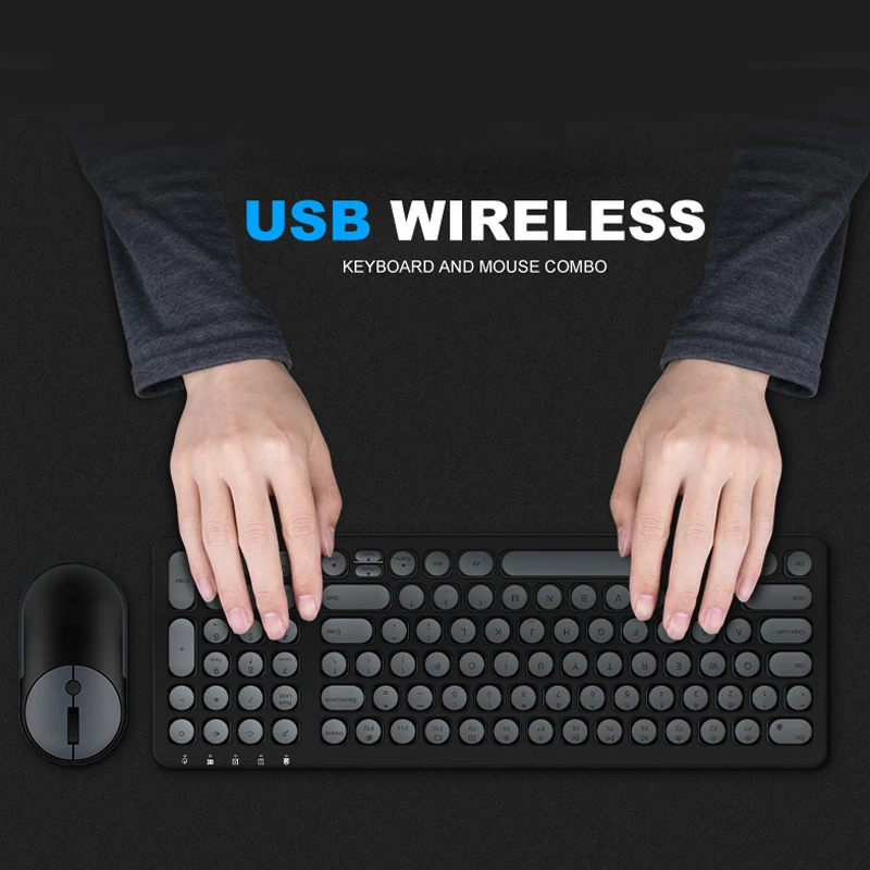 B. O. W USB Беспроводная мышь клавиатура перезаряжаемая менее шумная клавиатура и мышь комбо для ПК, компьютера, ноутбука, lenovo, Asus, hp