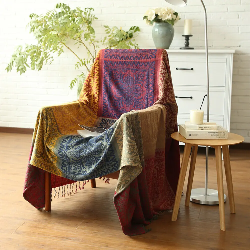 Синель Жаккардовые кисточки диван полотенца одеяла для кровати декоративные